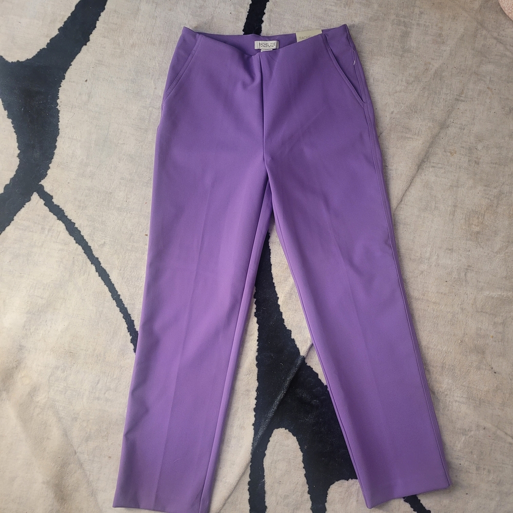 Bright Lavender Straight-Leg Trousers